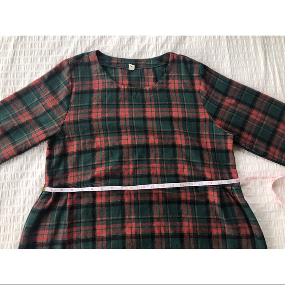 Plaid Long Sleeve Dress w Pockets & Button Cuffs - Picture 10 of 15